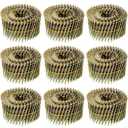 Hotop 3600 Count Siding Nails, 15-degree Wire Collated Coil Siding Nails, Full Round Head Mild Steel Nail for Sheathing Decking Fencing Attachment Replacement Parts(1 1/2 Inch)