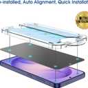 amFilm Auto-Alignment OneTouch for Samsung Galaxy S26 Ultra 6.9'' Privacy Screen Protector + Camera Lens Protector, Tempered Glass, 30 seconds Installation, Bubble Free, Privacy Protection 2+2 Pack