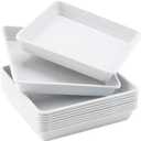 JOIKIT 10 PCS 10 x 10 Inch Square Plant Saucer, Plastic Plant Saucer Drip Tray, Square Flower Pot Tray for Indoors and Outdoor Plant Pots, 1.38 Inch Deep, White