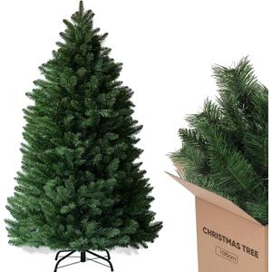 GTPLAYER 6ft Christmas Tree Artificial Xmas Tree with 1000 Branch Tip, 1 Minute Christmas Tree Party Decorations for Home, Foldable Stand, Easy Assembly (Forest Green 02)