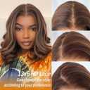 SOKU 13x6 Glueless Lace Front Wigs - Highlight Blonde Body Wave 18 Inch Short Synthetic Hair Wig, Pre Plucked Pre Layered Honey Blonde Wavy Wig for Women, Beginner-Friendly with Tiny Knots