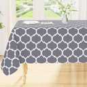 Smiry Square Table Cloth, Waterproof Vinyl Tablecloths with Flannel Backing for Square Tables, Wipeable Spillproof Plastic Tablecloth for Dining, Camping, Indoor and Outdoor (54"x 54", Grey)