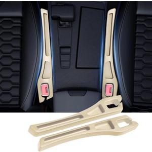 7F Car Seat Gap Filler Organiser,Between Seat Gap Filler, Centre Console Organiser, Universal Car Accessories, Fit SUV Truck Storage Beige
