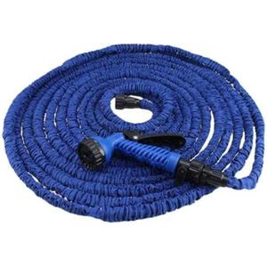 Other 75 ft. Expandable Hose - Blue, Silicone, 5 Bar Pressure, 3x Fold, No Twist, Compact, DIN Connector, Multi-Purpose, Includes Hose & Nozzle