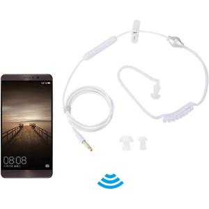 Yoidesu Universal 3.5mm Jack Acoustic Hollow Air Tube Earbuds Headphones with Microphone,Anti-Radiation in-Ear Single Earbud,Wired Cell Phone Earpiece (White)