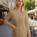 GRACE KARIN Sweater Blazers for Women 2025 Casual Button up Cardigan Sweater Open Front Knit Blazer Jacket with Pockets (S)