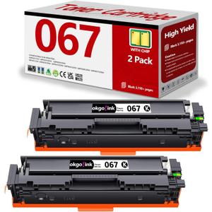 067 067H Black Toner Cartridge Set 2 Pack CRG-067 Compatible Replacement for Canon 067 canon067 Toner Works with Color ImageClass MF656Cdw LBP632Cdw MF654Cdw MF653Cdw LBP633Cdw MF650C LBP630C Printer