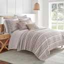 Levtex Home Adare Blush Reversible King/Cal King Quilt Set (106x92in) with 2 Pillow Shams (36x20in) - Floral Bedding - Blush White - Cotton King Size Quilt Bedding Set - Lightweight, Soft