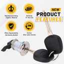 Fuel Door Lock Cylinder with 2 Keys Compatible with 1995-2004 Toyota Tacoma 2000-2003 Tundra Replace 69058-35140, 69058-29016, Fuel Filler Lid Lock Cylinder