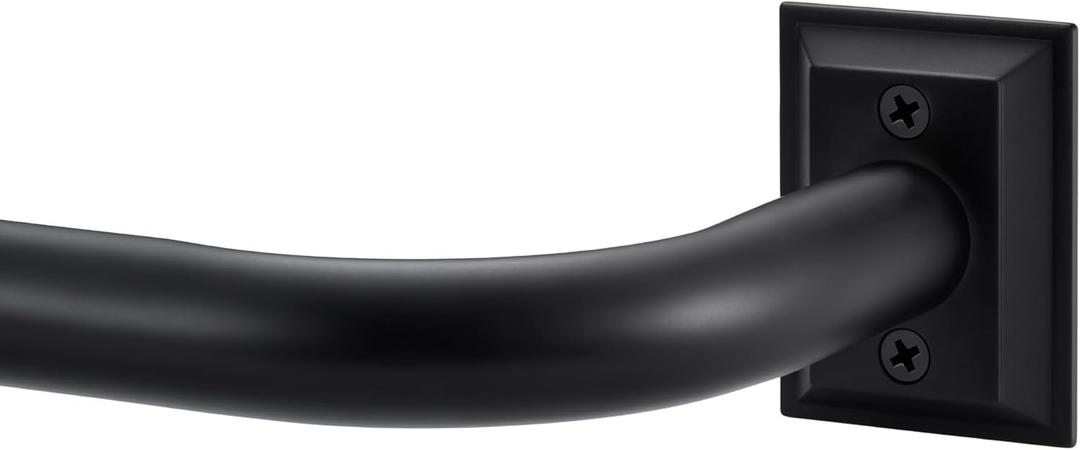 Wrap Around Curtain Rod for 28 to 97 Inches Window, Splicing Structure, 1 Inch Room Darkening Blackout Curved Drapery Rods with Heavy Duty Alloy Bracket, Wall&Ceiling Mounted, Matte Black