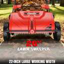 EWORK Push Lawn Sweeper (Red-22 Inch)