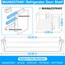 UPGRADED MAN62570401 Door Shelf Bin Compatible with LG Refrigerator Door Shelf Replacement LTCS20030S LTCS20020S LTCS20020W LTCS20020B Shelf, Refrigerator Door Basket Kenmore Refrigerator Door Shelves