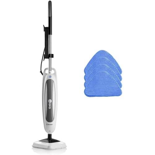 Reliable 300CU Steamboy Pro 3-in-1 Scrub and Steam floor mop with carpet glide - Electric steam scrubber, steam cleaner with 4 microfiber pads, for tile, grout, hardwood floors, 180-degree swivel head