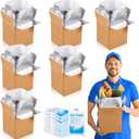 Honoson 6 Pcs Thermal Insulated Shipping Boxes for Frozen Food with Ice Pack and Aluminum Foil Liner for Shipping Big Cold Pack Cooler Mailing Boxes for Moving Hot Frozen Food (6'' X 5'' X 6.5'')