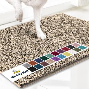 Muddy Mat Shown on TV  Super Absorbent Microfiber Dog Door Mat for Muddy Paws, Non-Slip Washable Pet Rug, Quick Dry Chenille Entryway Carpet, Machine Washable Indoor Outdoor mat, Beige 28"x18" (18" x 28")