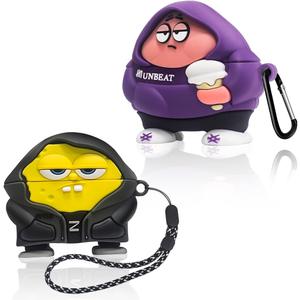 Cartoon Cover, 3D Funny Kawaii Cute Case for Air Pods Pro for Boy Girl Kid (Sponge&Star)