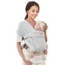 CUBY Baby Wraps Carrier, Skin-Friendly and Soft Cotton Front Newborn Carrier Wrap, One Size Fits All for Newborn Toddlers- Hands Free Baby Wearing Wrap for Travel Outdoor Gifts (Grey Stripe)