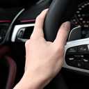 Custom-Fit Car Steering Wheel Cover Compatible with Audi, Premium Stylish NAPA Leather Carbon Fiber Texture Protector, Non-Slip, Audi Compatible Accessories (Black) 37cm to 38cm