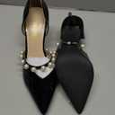 DREAM PAIRS Women's Closed Toe High Heels Stiletto Pointed Toe Strappy Pearl Elegant D'Orsay Dress Wedding Party Pumps Shoes 9.5