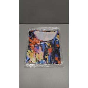 KISSMODA Women's Round Neck Pleated 3/4 Sleeve Tunic Top Small