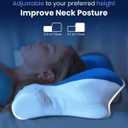 RENPHO Ultra Pain Relief Neck Pillow, Ergonomic Contour Memory Form Pillow for Side Back Stomach Sleeper with 2 Cooling Pillowcases, Orthopedic Cervical Pillow for Adult, 60x36x13 cm