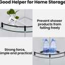 Glass Shelf Bathroom Floating Shower Corner Shelves Shampoo Holder with Rail Wall Esquinero para Bao for Inside Shower 2 Pack