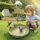 Ceramic Bird Bath for Outside on GroundHeavy Duty Bird Feeders,Birdbath for Outdoors, Green Bird Baths Bowl for Garden,Table Deck, Balcony, Lawn (Bowl Only)