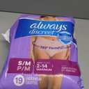 Always Discreet Adult Incontinence Underwear for Women and Postpartum Underwear, Small/Medium, Up to 100% Bladder Leak Protection, 19 Count