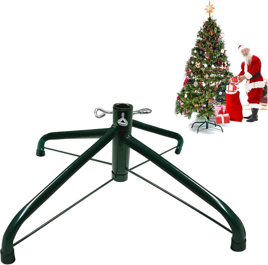 Christmas Tree Stand - 40cm Portable Iron Metal Base for 0.5"-1.57" Pole, Foldable Universal Stand for Xmas Trees