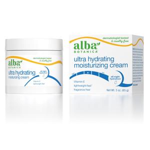Alba Botanica Ultra Hydrating Moisturizing Cream, with Vitamin E, Fragrance Free, 3 Oz