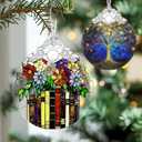 Flower Book Stained Glass Ornament, Christmas Ornaments  Christmas Tree Ornament, Holiday Decor, Xmas Stocking Stuffers, Gift Idea, Bookworm Gift, Book Reader Gifts