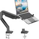 MOUNT PRO Laptop Arm Mount for Desk, 2 in 1 Function Monitor Laptop Stand, Fits Max 17" Notebook and 32" Computer Screen, Aluminum Single Monitor Holder with Adjustable Tray, Holds up to 22lbs