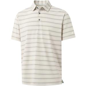Rouen Mens Golf Shirt Moisture Wicking Dry Fit Performance Stripe Casual Collared Short Sleeve Golf Polo Shirts for Men (3X-Large, Light Khaki Stripe)