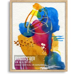Rustic Oak 24x30 Frame - Single Frame, 24 x 30 Poster Frame for Artwork, Puzzles, Photos and Movie Posters Picture Frames