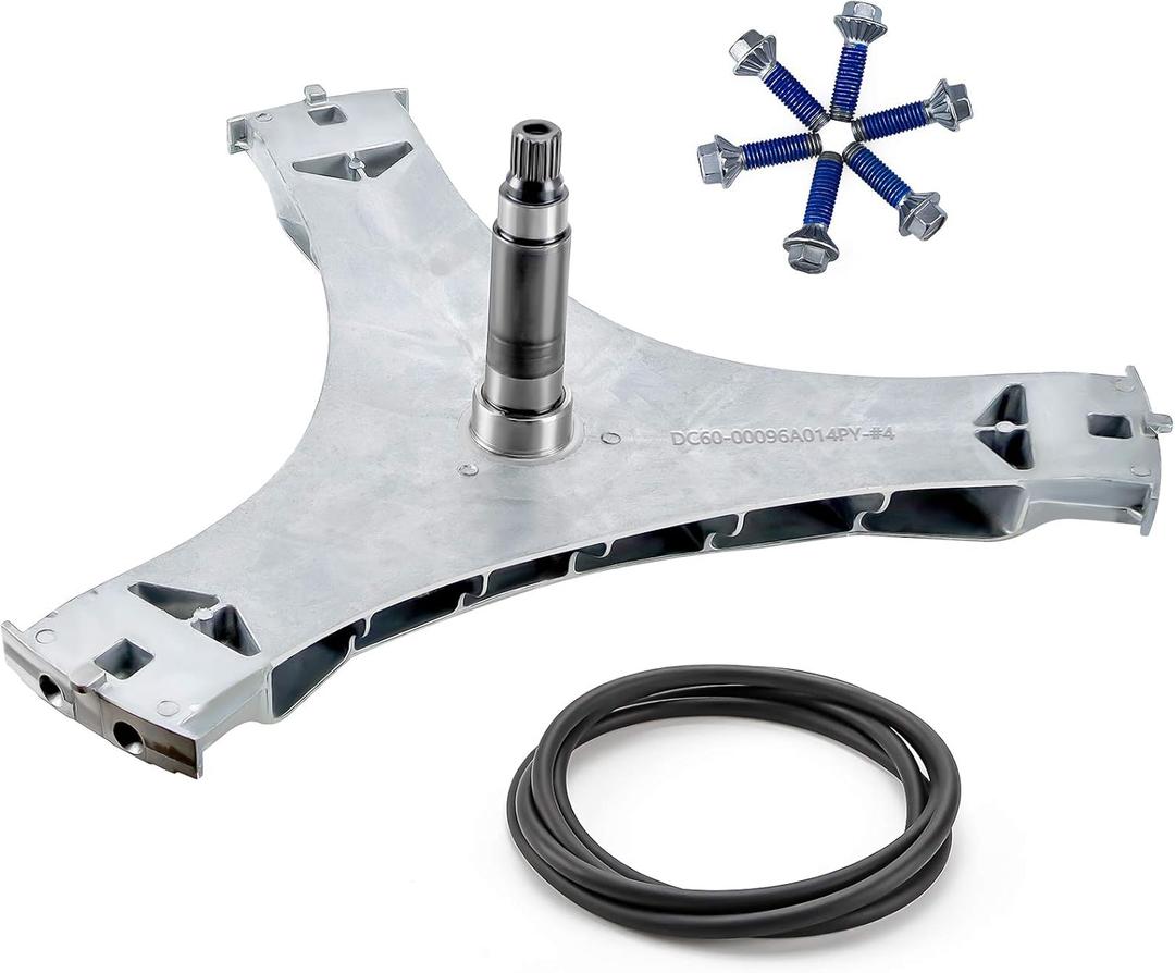 Funmit DC97-16509B Washer Flange Shaft Assembly & DC60-40137A Hex Mounting Bolt (6pcs) & DC69-00804A Gasket Seal Compatible with Samsung Washing Machine Replace DC97-16509B DC97-16509A