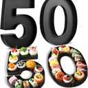 2 Pcs 13.6" Fillable Cardboard Number, Paper Mache Numbers for Birthday Decoration Charcuterie Party Anniversary Fillable Paper Chocolate Candy Gift Box(Black,50)