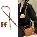 Jiesinlov Leather Bag Shoulder Strap Replacement Crossbody Adjustable Conversion Kit Fit for Mini Pouch, Brown