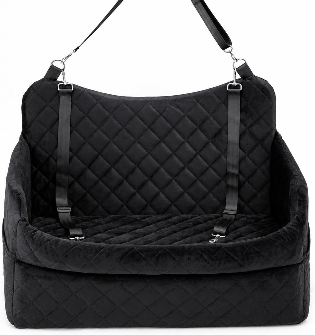 Dog Car Seat for Large Dogs up to 55 lbs, Heavy Duty Booster Seat | Reinforced pet car seat: safety tether, adjustable straps, waterproof Oxford fabric, anti-slip base for SUV, car & truck