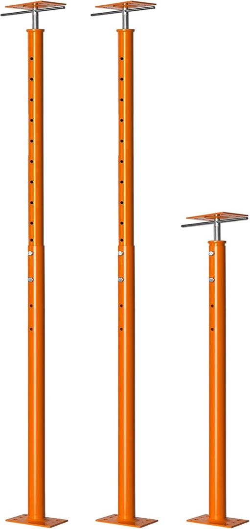 2 Pack Heavy Duty Floor Jack Post 31" to 63" Adjustable Support Pole Jack | 18,000 lbs Load Capacity | Basement Jack for Leveling, Foundation Repair, Crawl Space & Deck Support | Swivel Top Plate (Orange)