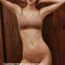 Women's Wireless Push Up Bra Scalloped No Underwire Comfortable Bras Full Coverage Seamless Tshirt Everyday Bralettes (Brown, L)