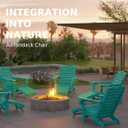 Ciokea Folding Adirondack Chair with Retractable Ottoman Fire Pit Patio Chair with Pull Out Foot Rest Weather Resistant Lawn Outdoor Lounge Chair with 2 Cup Holder (Lake Blue)