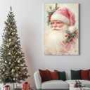 2 x GSPQAZ Vintage Santa Claus Christmas Wall Art - Festive Holiday Decor Canvas Print for Home or Office 12x18inch-Unframed