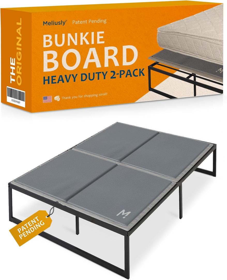 Meliusly Heavy Duty 10mm Bunkie Board Full Size (54x75'') Patent Pending Low Profile Bed Board Design - Breathable, Noise Minimizing, Moisture Resistant Bunkie boards, Low Profile Bed Support