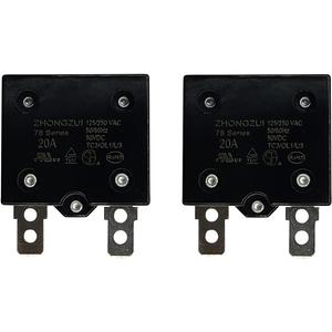 LinkePow 2PCS 20A Automatic Reset Relay Fuse Therma Switch Circuit Breaker Current Overload Protector Kid Powered Ride On Car Accessories
