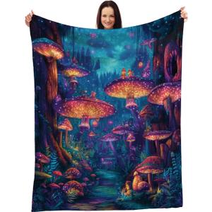 Emily gift Enchanted Forest Throw Blanket - Magical Mushroom Pathway - Mystical Woods Decor - Fantasy Home Accessory - Perfect for Dreamers
