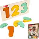 Fisher-Price Wood Montessori Toy 1-2-3 Puzzle, American Montessori Society Seal of Excellence, 6-Piece Wooden Learning Activity & Expert Play Tips for Toddlers & Kids Ages 2+ Years 