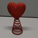 5 Inch Mini Valentine Day Tree Topper Glitter Hearts Tree Topper for Mini Trees Heart Decorations for Valentine's Day Party Holiday Ornament Home Decoration