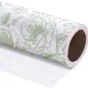 WRAPAHOLIC 30 Inch Kraft Floral Wrapping Paper Roll - 30 Inch x 33 Feet - Vintage Toile Green Floral Paper for Birthday, Bridal Shower, Wedding, Baby Shower