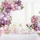 Dusty Purple Balloon Arch Kit 124Pcs Pink and Purple Balloon Garland Arch Kit Lavender Lilac Light Purple Dusty Pink Gold Pink Sand White for Baby Shower Bridal Shower Wedding Birthday Decorations
