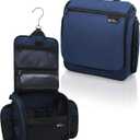 D&D Hanging Travel Toiletry Bag for Men and Women – Extra Large Hanging Shower Bag Toiletries Organizer Kit with 10 Compartments, Quality Zippers, XXL Metal Swivel Hook, Water-Resistant Nylon